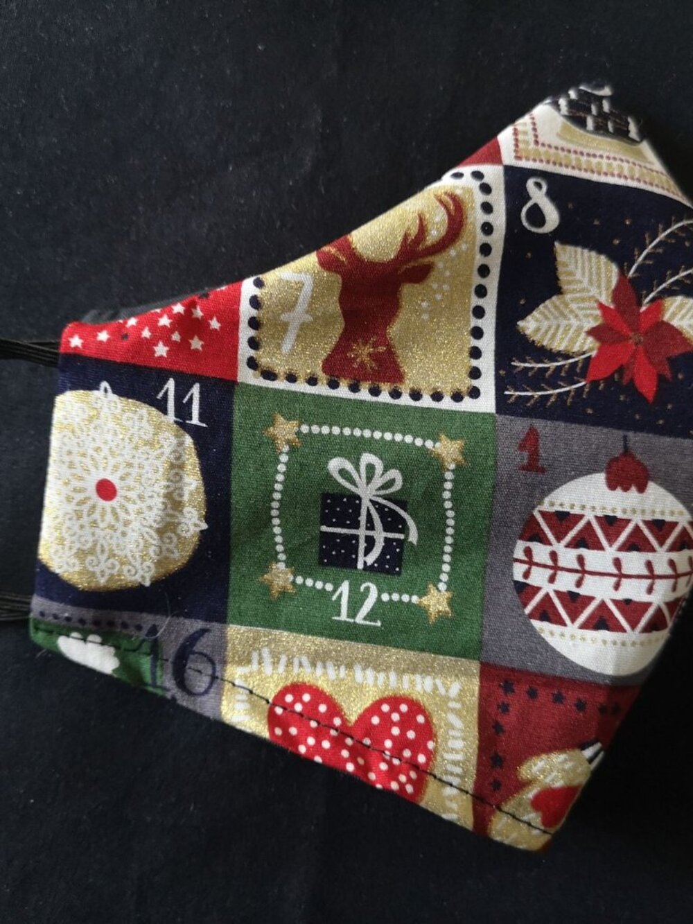 Adult Xmas Advent Calendar Handmade Machine Wash Face Mask 100% Cotton